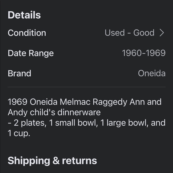 Vintage 1969 Oneida Raggedy Ann & Andy Children’s Dinnerware Set - Picture 11 of 11